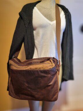 Vintage Canvas & Leather Messenger Bag OS Harold's Germany